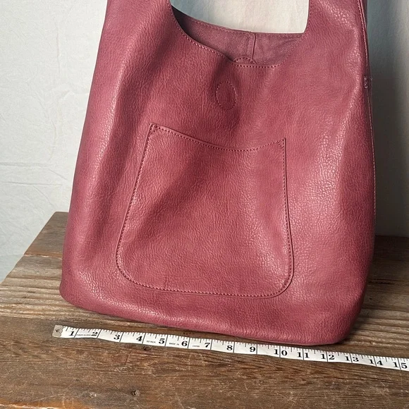 Chic Burgundy Leather Hobo Bag - Picture 7 of 8